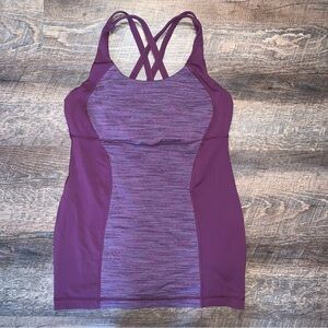 Lululemon Athletica Cross Back Tank Top with Built in Bra No Size Dot